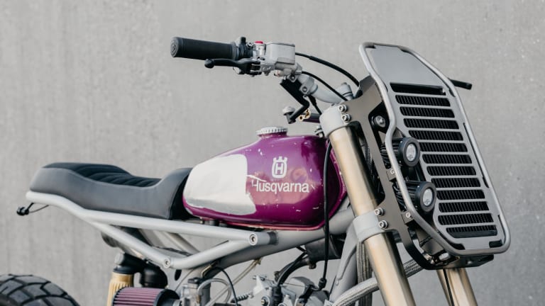 Motomucci's custom Husqvarna was built to take on the Pacific Northwest
