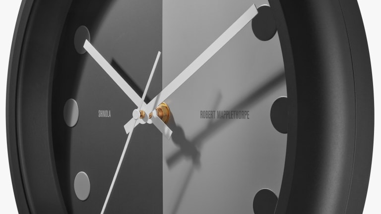 Shinola is releasing a series of wall clocks based on Robert Mapplethorpe's unreleased sketches