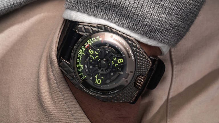 Urwerk introduces its latest bronze timepiece, the UR-100V T-Rex