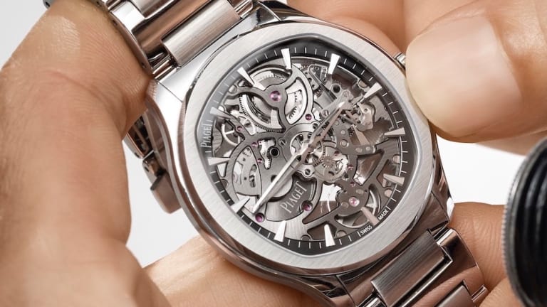 Piaget shows off its expertise in crafting complex, ultra-thin movements with the Polo Skeleton