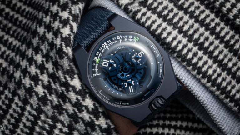 Urwerk releases the UR-100V in blue PVD steel