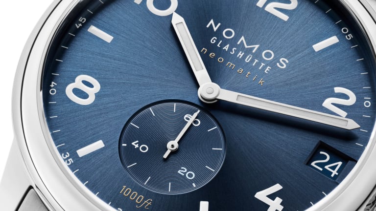 Nomos releases a new version of the Club Sport neomatik 42 date with a galvanized blue dial