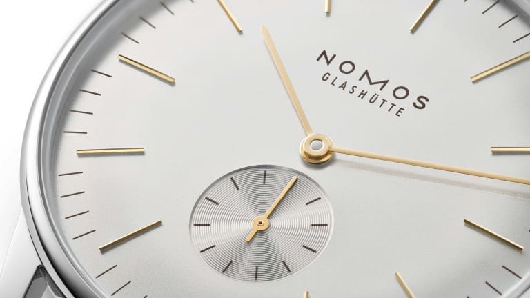 Nomos' new Orion 38 gets updated with a gold and silver finish