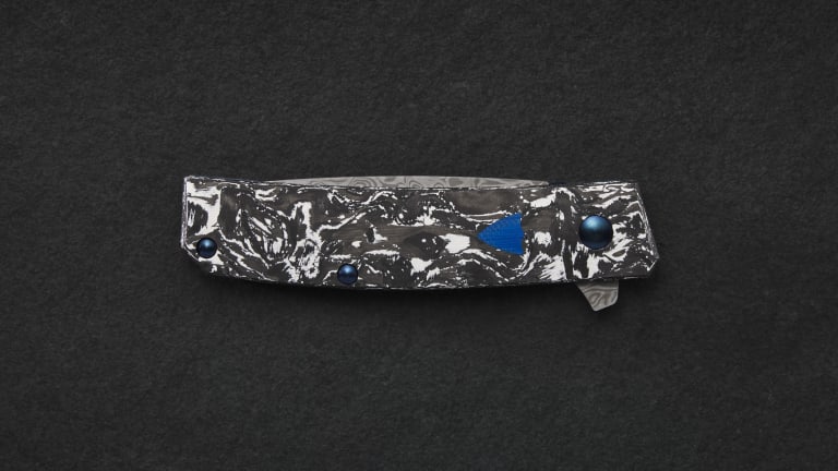 Benchmade and Jared Oeser release a Tengu Flipper in marbled carbon fiber