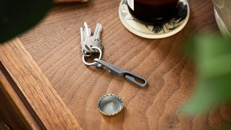 The James Brand's Midland organizes your keys with a light and minimal titanium key hook