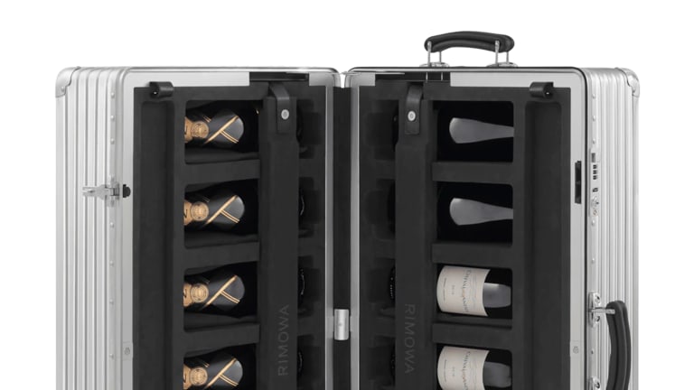 Rimowa's Twelve Bottle Case wraps your prized wines inside their signature aluminum shell