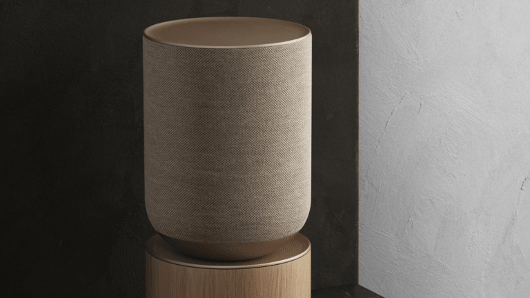 Bang & Olufsen's Beosound Balance combines high-performance acoustics and Scandinavian minimalism