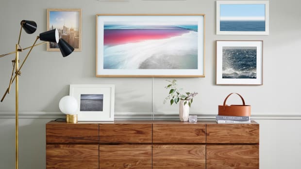 Samsung frame new arrivals tv shelf
