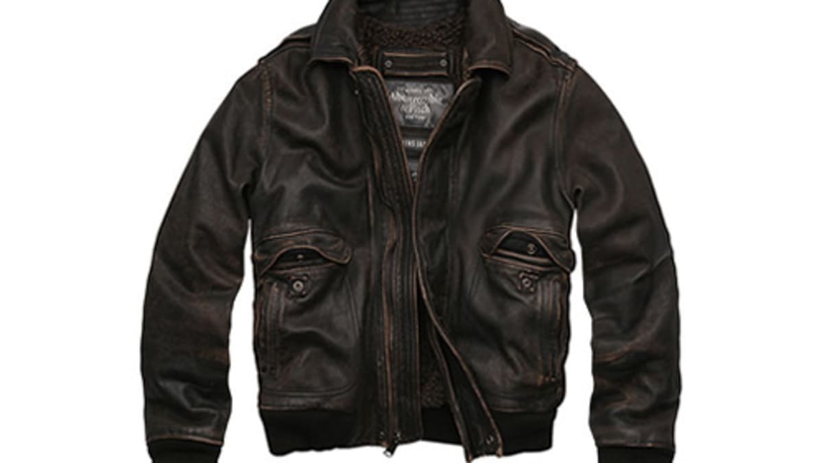 Abercrombie and fitch leather jacket hot sale