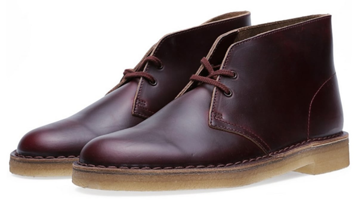 Clarks oxblood desert boots 2025