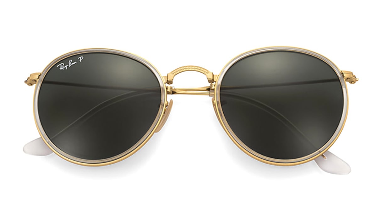 Ray ban round metal folding on sale