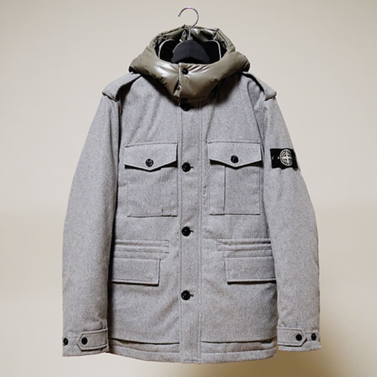 stone island ice jacket wool blend