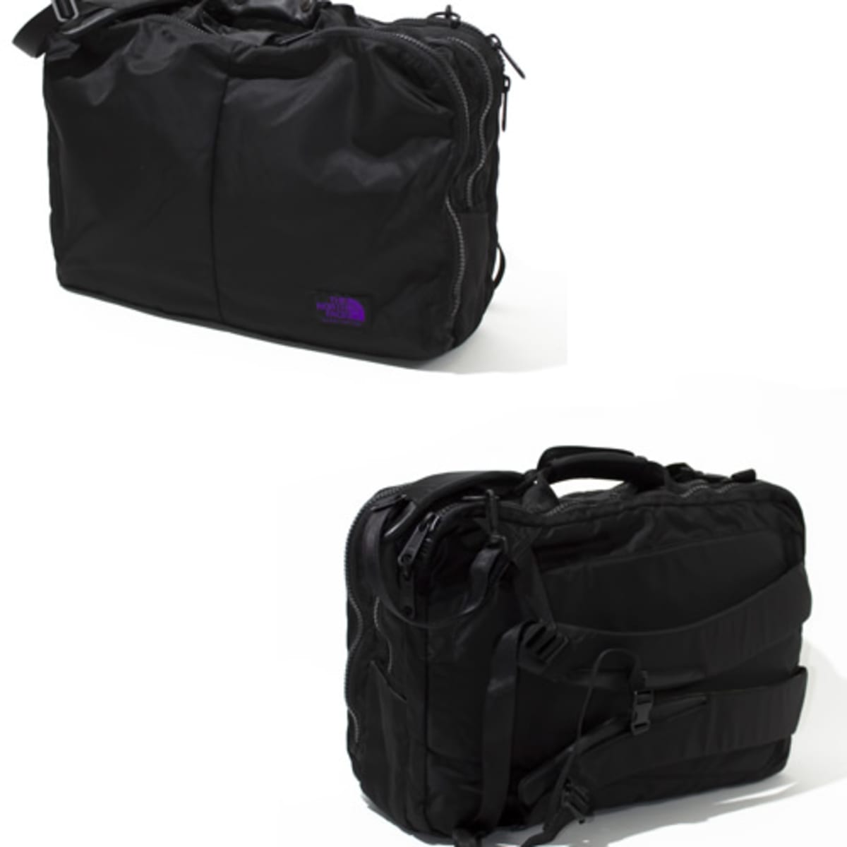 North face purple store label 3 way bag