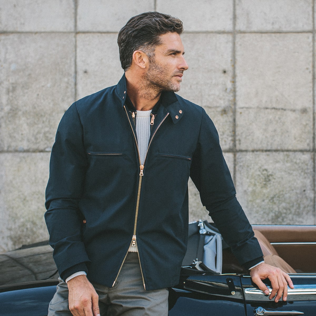 Private white harrington top