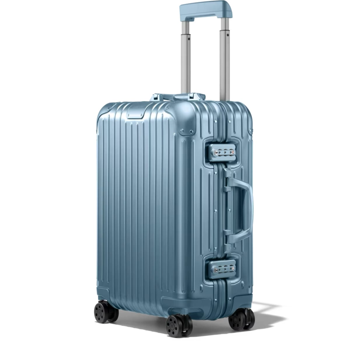 Rimowa s latest seasonal color brings an Arctic Blue tint to their aluminum luggage range Acquire