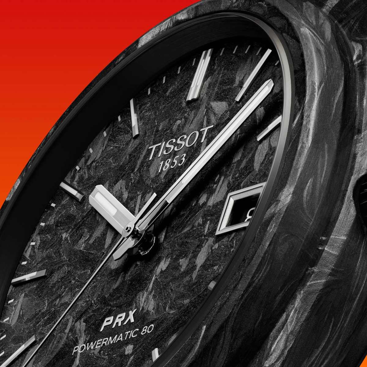 Tissot releases the PRX Powermatic in forged carbon fiber