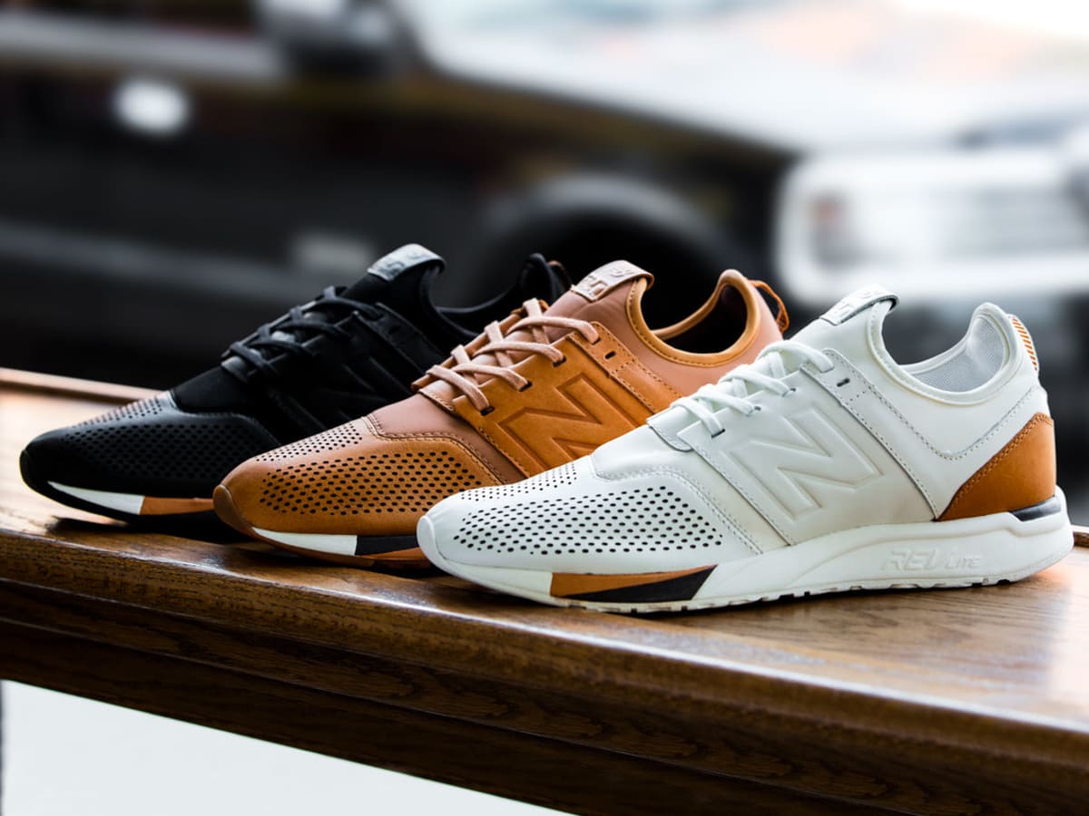 New balance 247 luxe military green with beige top