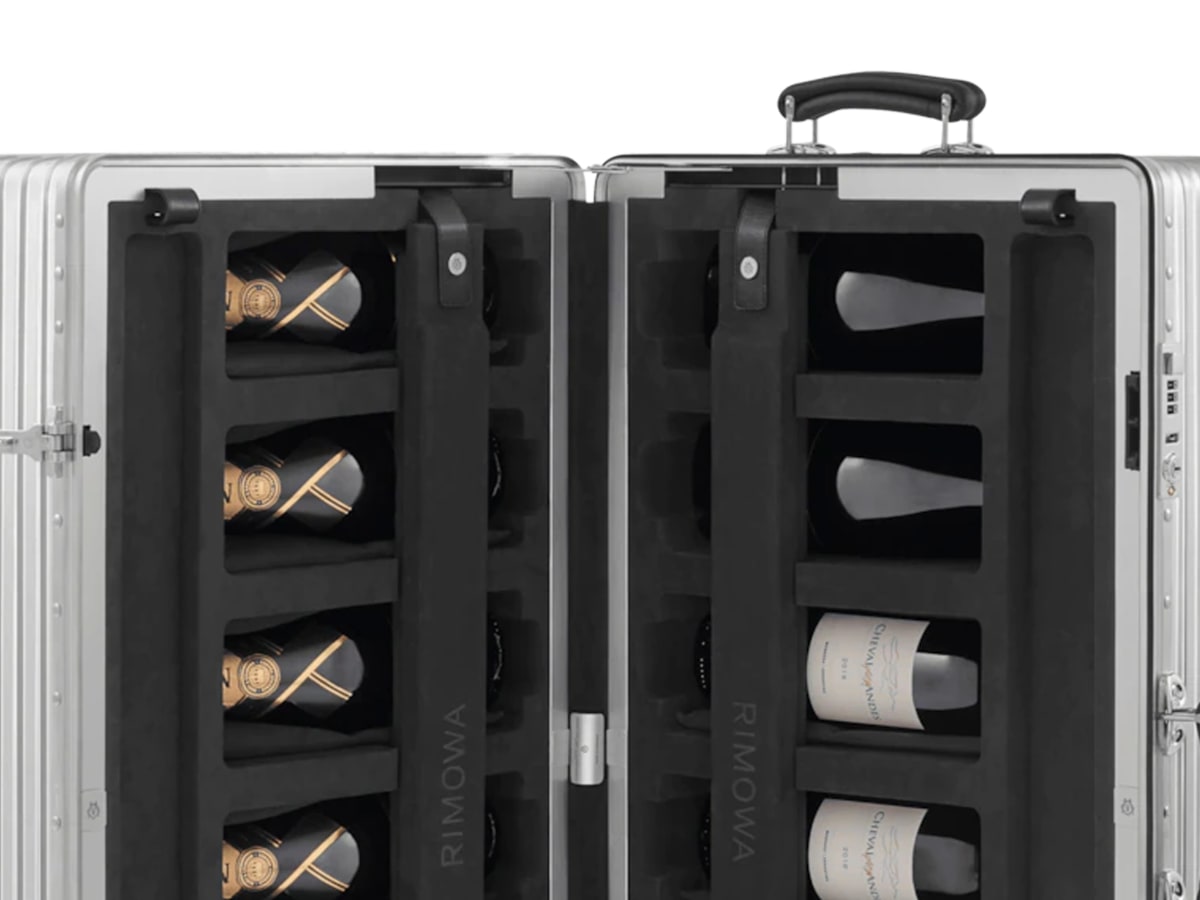 Rimowa s Twelve Bottle Case wraps your prized wines inside their signature aluminum shell Acquire
