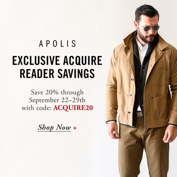Acquire + Apolis | Get ready for fall with 20% off Apolis' new fall
