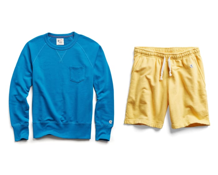 Champion Lightweight Pocket Sweatshirt ($69, orig. $98), Champion Lightweight Warm Up Short ($59, orig. $88)