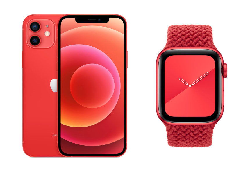 100% of eligible proceeds from products like the (PRODUCT)RED iPhone 12 or Apple Watch will be donated to the Global Fund's COVID-19 response.