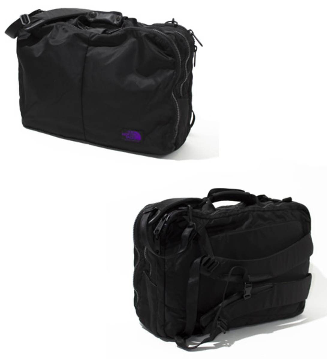 north face purple label 3 way bag