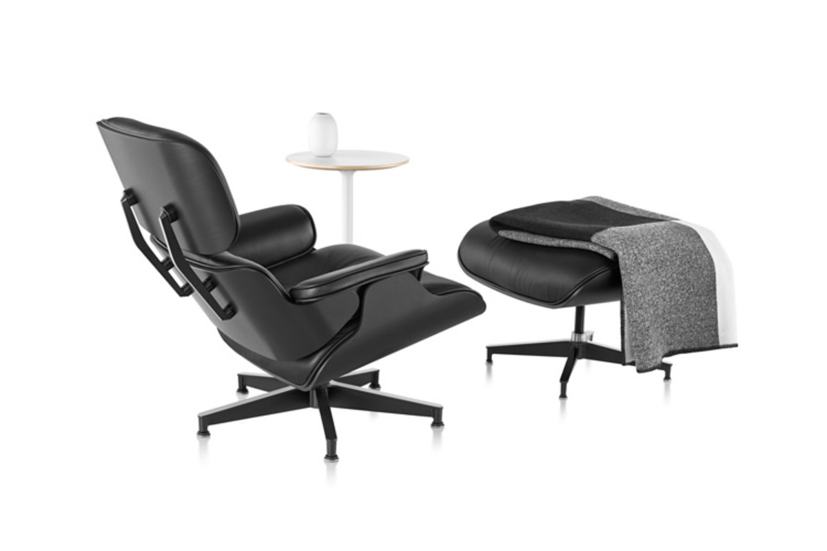 Eames All Black Lounge and Ottoman Acquire