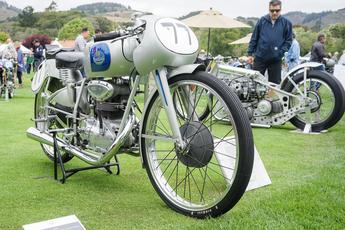 Best of Show – 1951 Mondial 125 Bialbero Gran Prix owned by John Goldman. Completely unrestored, with every part original, including the tires.