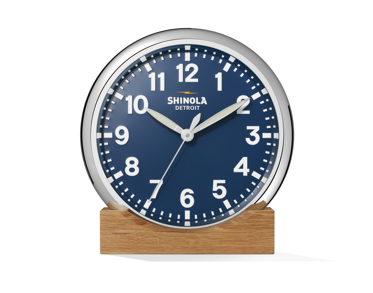 Shinola Blue Wall Clock with stand