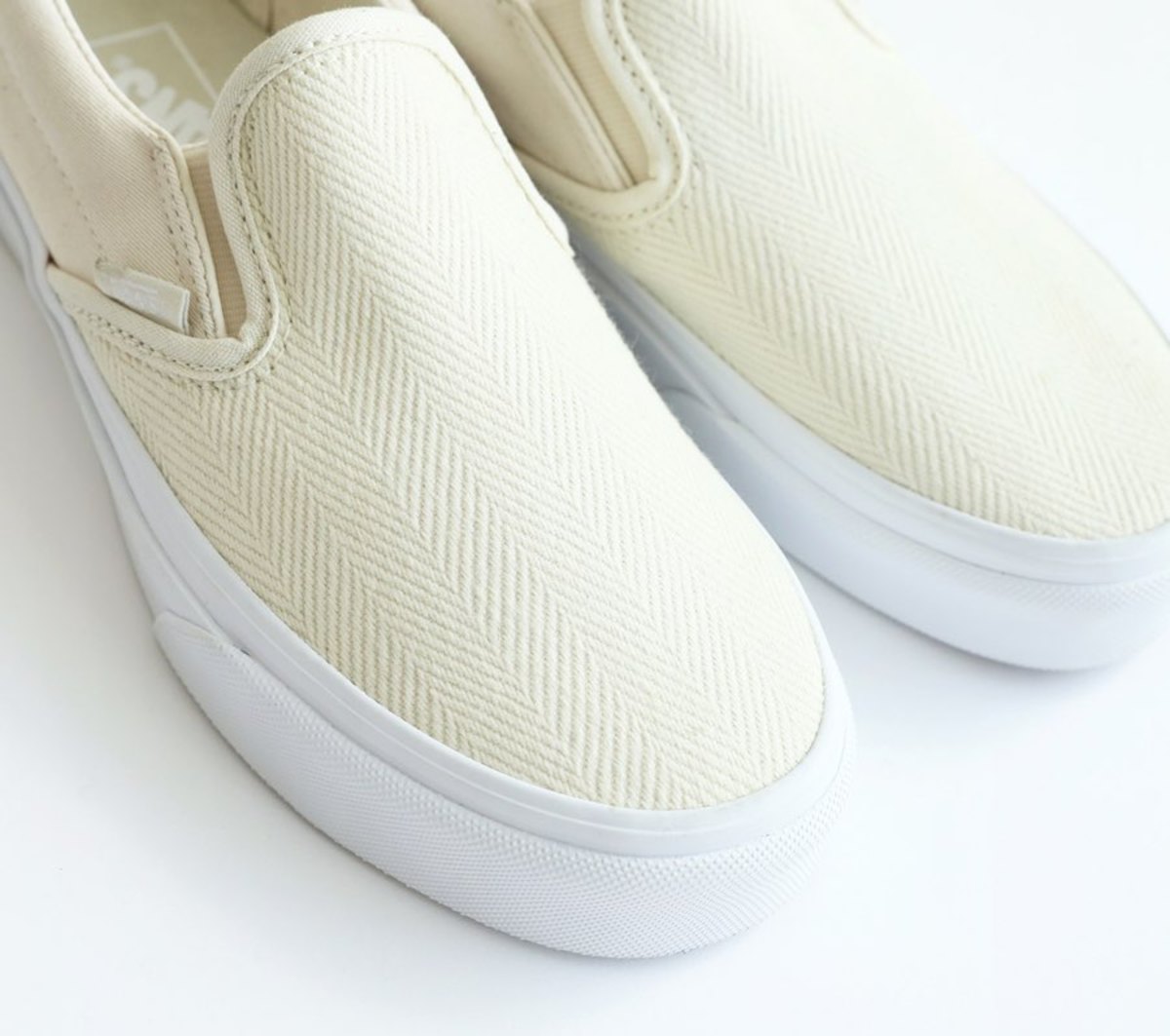 herringbone slip on vans