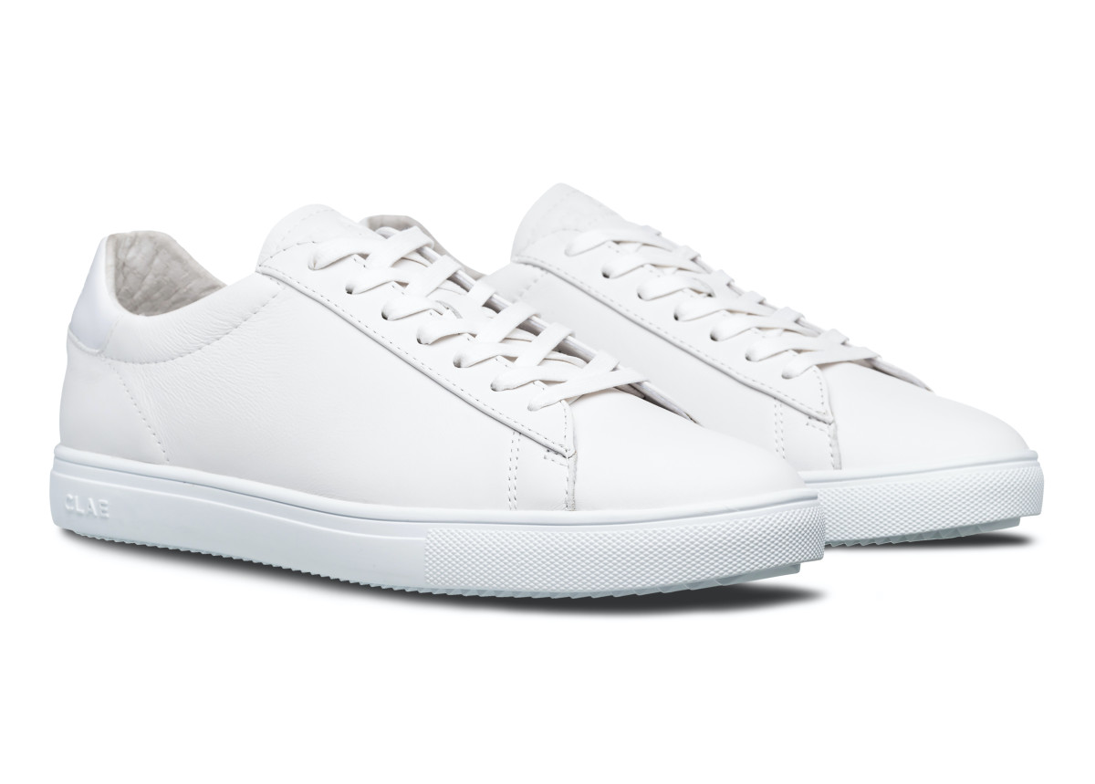 clae bradley triple white leather